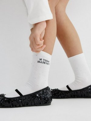 Высокие носки для девочек, белый, арт. 16059