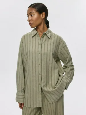 Рубашка оверсайз из смесового льна, арт. 1616