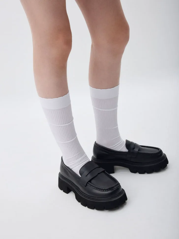 Пенни-лоферы из натуральной кожи, черный, арт. 1641