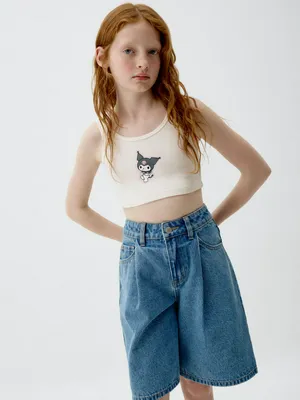Укороченный топ с принтом Kuromi, арт. 1648
