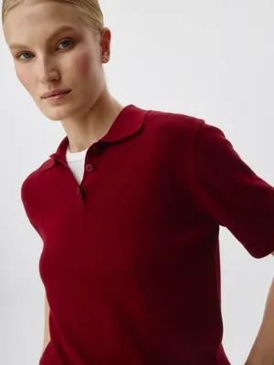 Вязаный джемпер с воротником поло, не указан, арт. 1663