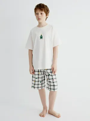 Пижама с новогодним принтом для мальчиков, арт. 16634