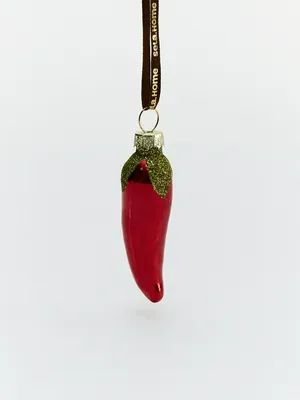 Елочное украшение из стекла, красный, зеленый, арт. 0001