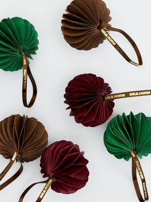 Набор бумажных елочных украшений, цветной, арт. 001