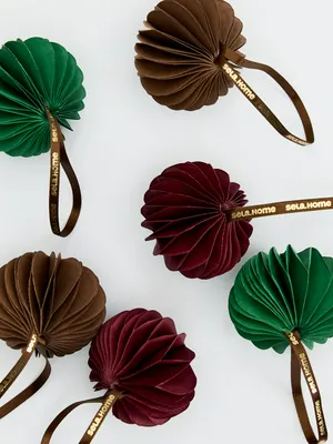 Набор бумажных елочных украшений, цветной, арт. 001