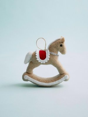 Елочное украшение, бежевый, белый, красный, арт. art001