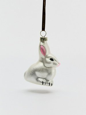 Елочное украшение из стекла, серебристый, розовый, арт. eul-001