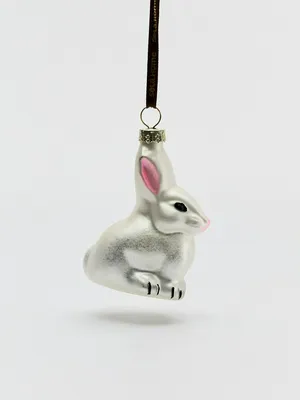 Елочное украшение из стекла, серебристый, розовый, арт. eul-001