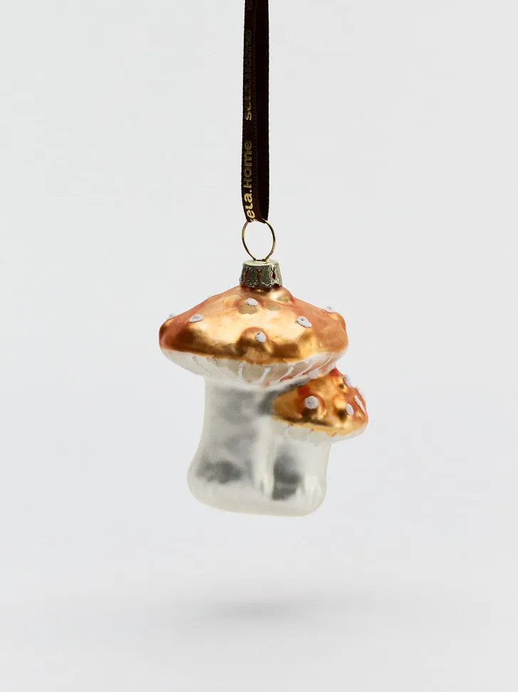 Елочное украшение из стекла, золотисто-коричневый, белый, арт. dec2023