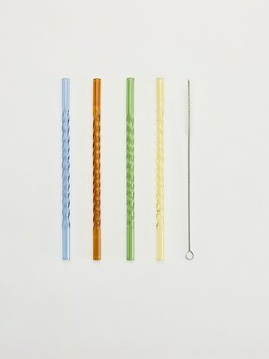 Набор стеклянных трубочек с ершиком, цветной, арт. trb123