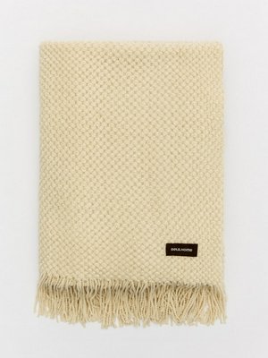 Плед с бахромой, бежевый, арт. 16725