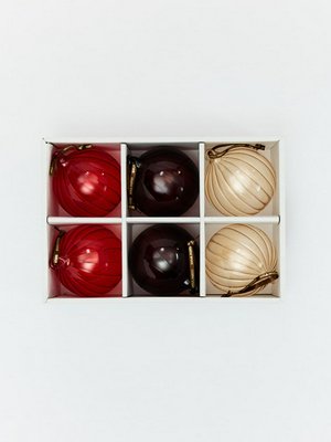 Набор стеклянных елочных украшений, цветной, арт. 16729