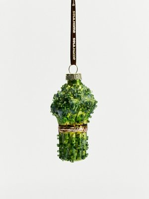 Елочное украшение из стекла и бисера, зеленый, арт. 16730