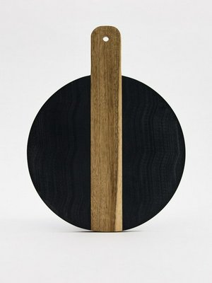 Доска для сервировки из мрамора и дерева, черный, дерево, арт. s-001