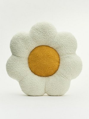 Детская декоративная подушка Цветок, белый, желтый, арт. 0001