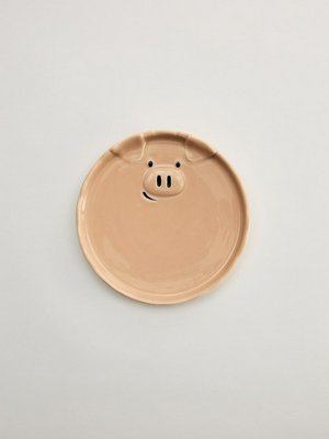 Детская десертная тарелка из фарфора, бежевый, арт. 0001