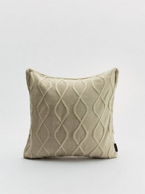 Вязаный чехол для декоративной подушки, бежевый, арт. 00000