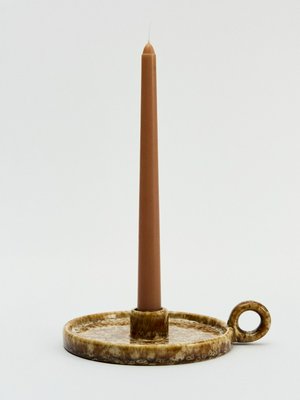 Подсвечник из фарфора, коричневый, арт. a0001