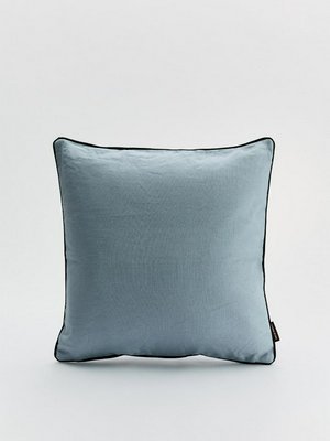 Чехол для декоративной подушки из хлопка и льна, голубой, черный, арт. а001