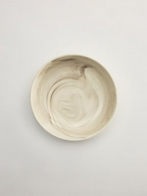 Глубокая тарелка из керамики, бежевый, коричневый, арт. cerp001