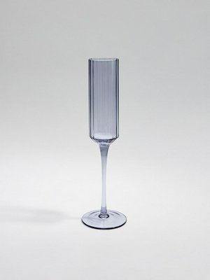 Бокал из стекла с рельефным узором, серо-голубой, арт. a12345