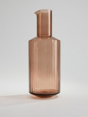 Декантер для вина из стекла с рельефным узором, коричневый, арт. sku007