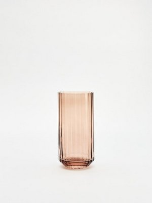 Стакан из стекла с рельефным узором, дымчато-розовый, арт. 16776
