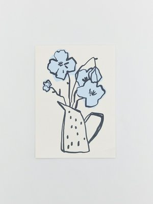 Постер, голубой, бежевый, арт. 001