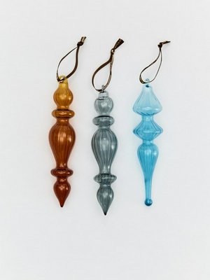 Набор стеклянных елочных украшений, цветной, арт. 16789