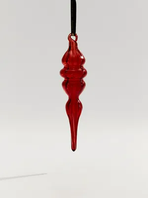 Елочное украшение из стекла, красный, арт. art-001