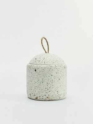 Банка для хранения в ванной, белый (терраццо), арт. a123