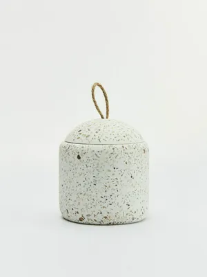 Банка для хранения в ванной, белый (терраццо), арт. a123