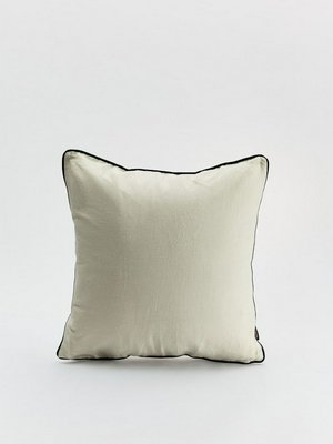 Чехол для декоративной подушки из хлопка и льна, бежевый, черный, арт. pdc001