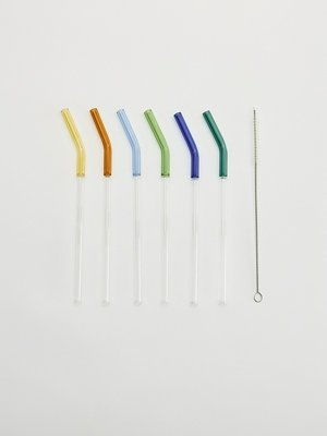 Набор стеклянных трубочек с ершиком, цветной, арт. 16813