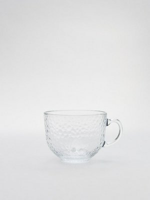 Кружка из стекла с рельефным узором, прозрачный, арт. 16814