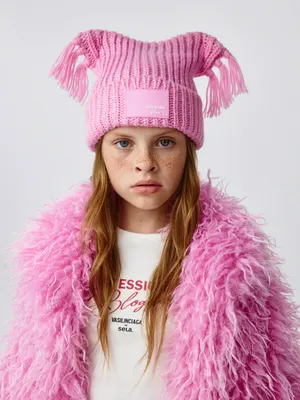 Шапка с кисточками для девочек SELA х VASILINCIAGA, арт. 1684
