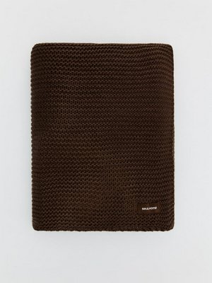 Вязаный плед, коричневый, арт. 001