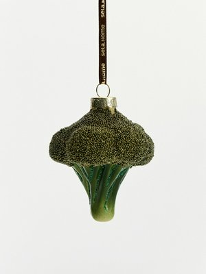 Елочное украшение из стекла и бисера, зеленый, арт. 16849