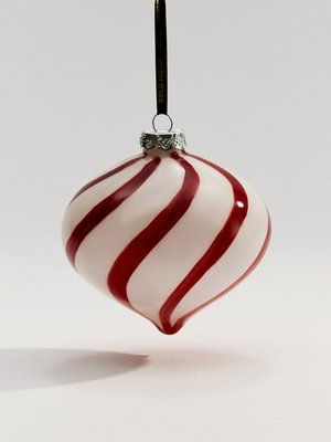 Елочное украшение из стекла, белый, красный, арт. elk001