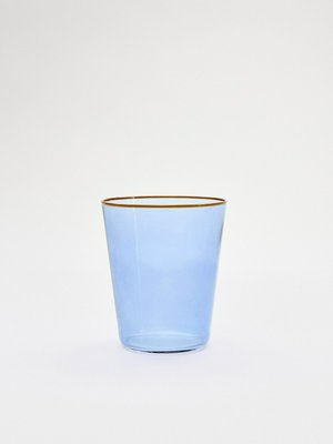 Стакан из стекла, голубой, золотистый, арт. stg001