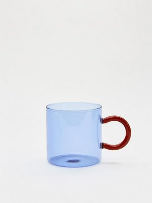 Кружка из яркого стекла, синий, красный, арт. 16860