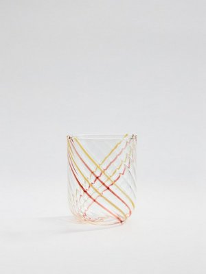 Стакан из стекла с рельефным узором, цветной, арт. art001