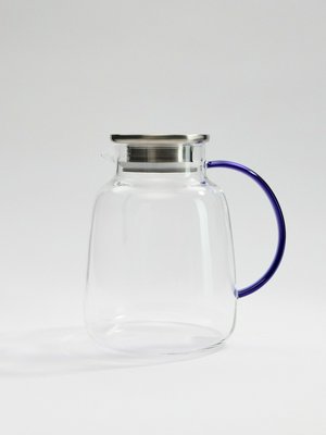 Стеклянный заварочный чайник, прозрачный, синий, арт. n/a
