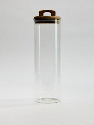 Стеклянный контейнер для хранения продуктов, прозрачный, коричневый, арт. 001