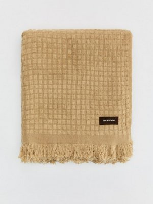 Плед с бахромой, бежевый, арт. a123