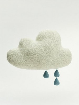 Детская декоративная подушка в форме облака, бежевый, голубой, арт. art001