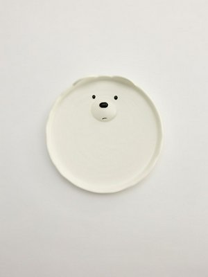 Детская десертная тарелка из фарфора, белый, черный, арт. n/a