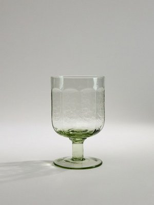 Бокал из стекла с рельефным узором, зеленоватый, арт. 16913