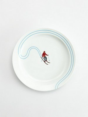 Обеденная тарелка из фарфора, белый, арт. art001