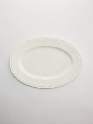 Блюдо сервировочное из костяного фарфора, белый, арт. n/a